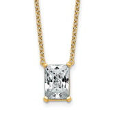 14k 3 carat Certified Lab Grown Diamond VS+ F+ Radiant Complete 18 inch Four Prong Pendant Necklace